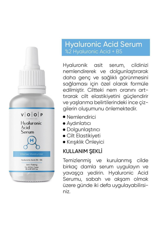 سرم پوست ووپ اورجینال VOOP 201 Hyaluronic Acid Serum B5 30 ml | Intense Moisturizing Skin Care Serum