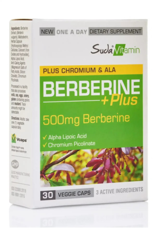 کپسول گیاهی بربرین پلاس 30 برند اورجینال Suda Vitamin Berberine Plus