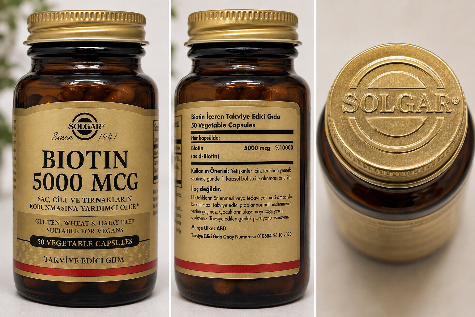 مکمل بیوتین سولگار 5000میکروگرم (5000mcg)  50عددی