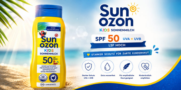 کرم ضد آفتاب Sunozon Kids SPF 50، حجم ۵۰ میلیلیتر